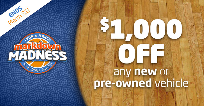 $1000 Off Any New or Pre-Owned Vehicle $1000 Off Any New or Pre-Owned Vehicle